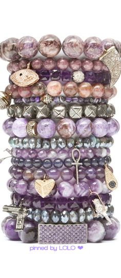 Sydney Evan | LOLO❤︎ Sharp Jewelry, June Fashion, Violet Fashion, Stacked Bracelets, Stack Bracelets, Bracelet Stacks, Trending Jewelry, Basic Jewelry, Photo Charms