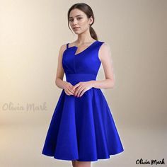 Olivia Mark - Chic and Elegant Cocktail Dress for Bridesmaids and Gatherings - Knee-Length Sheath Evening Gown Red Bridal Dress, Elegant Cocktail Dress, Elegant Bridesmaid Dresses, Stylish Short Dresses, Evening Dresses Short, Short Bridesmaid Dresses, Cocktail Evening Dresses, Solid Color Dress, Party Dress Short