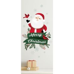 a christmas wall sticker with santa claus