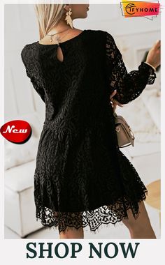 Black Lace Splicing Long Sleeve Mini Dress Black Patchwork Mini Dress For Party, Black Mini Dress With Lace Patchwork For Night Out, Black Spliced Mini Dress For Evening, Black Patchwork Dress For Night Out, Elegant Black Patchwork Dress, Black Knee-length Mini Dress With Splicing, Black Mini Dress With Splicing For Night Out, Elegant Splicing Mini Dress For Fall, Black Lace Patchwork Mini Dress For Fall