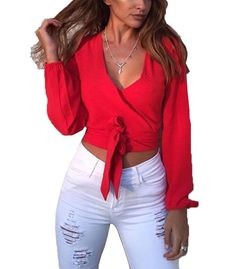 Backless Short Sexy Blouse Women Deep V Neck Full Sleeve shop at ncfashions.net #like #you #beautiful #red #girlsnightout Long Sleeve Solid Color Tops For Night Out, Solid Color Long Sleeve Tops For Night Out, Trendy Slim Fit Party Tops, Trendy Slim Fit Tops For Party, Solid Color V-neck Party Tops, Trendy Fitted Long Sleeve Blouse, Spring Long Sleeve Slim Fit Blouse, Trendy Cotton V-neck Blouse, Non-stretch Tops For Night Out In Fall