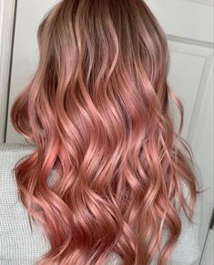 Faded Peach Hair, Blonde Peach Ombre Hair, Pastel Peach Hair Dark Roots, Pink To Peach Ombre Hair, Light Pink Blonde Hair Rose Gold, A Day In Life, My Vibe, Hair Colors, Hair Goals