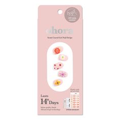 From daisies to pansies, flowers are the focus of this fun gel manicure. Features a nude pink base and colorful doodles of various blooms. Ohora Semi Cured Gel Nail Strips offer salon-quality nails in minutes. Achieve 14+ days of long-lasting durability and a professional finish at home, showcasing Ohora's dedication to top-notch quality. Ohora Semi Cured gel nail Strips offer an effortless process—simple application, filing, curing, and removal—perfect for beginners and pros alike. Contains: 30 Semi Cured Gel Nail Strips, Colorful Doodles, Self Nail, Gel Nails At Home, Gel Nail Strips, Gel Lamp, Gel Nail Art Designs, Nail Scissors, Design Line