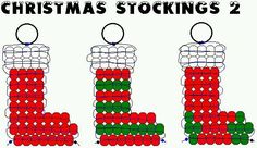 the christmas stockings are made out of beads