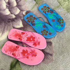 New Flip-Flops. Size 41 European (Size 10us Women’s). Blue And Pink, Pretty Pattern. Very Lightweight. Pink Flip Flops, Beach Flip Flops, Pretty Patterns, Blue And Pink, Women's Shoes Sandals, Pink Blue, Pink Ladies, Flip Flops, Shoes Sandals