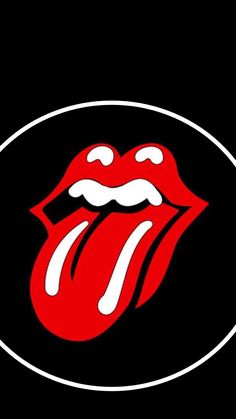 the rolling stones logo on a black background