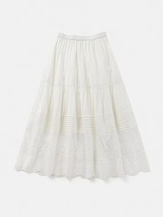 42769715757262 White Embroidered Maxi Skirt For Spring, White Embroidered Full Skirt, White Summer Daywear Skirt, Elegant White Embroidered Skirt, White Flared Skirt With Floral Embroidery, White Embroidered Long Skirt, White Flowy Maxi Skirt For Daywear, White Long Cotton Skirt, White Cotton Relaxed Maxi Skirt