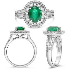 Roman & Jules 18K White Gold Oval Emerald Ring - A Tale of Elegance and Love Oval Emerald Ring, Emerald Birthstone, Vibrant Energy, Rich Green, The Veil, Tennis Necklace, Touch Of Gold, Emerald Jewelry, Elegant Ring