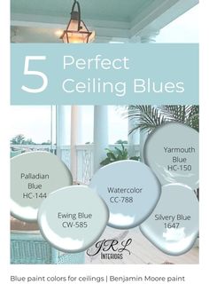 the 5 perfect ceiling blues for every room in your home, including blue paint colors