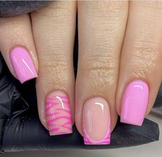 Bright Pink Nails, Nail Short, Simple Gel Nails, Cute Nail, Work Nails