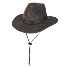 DPC Men's Weathered Big Brim with Leather Cord Hat, Cotton, MC128-BRN2 Sun Visor Hat, Western Cowboy Hats, Equestrian Riding, Sun Protection Hat, Tractor Supply, Visor Hats, Western Cowboy, Leather Band, The Outdoors