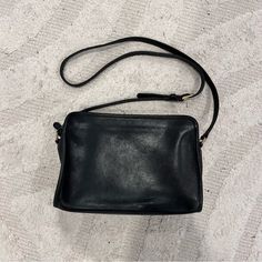 Coach Vintage Black Leather 8x11 Inches Crossbody Purse Some Wear But Good Preowned Condition E7 Bags Coach, Vintage Coach, Crossbody Purse, Vintage Leather, Coach Bags, Purses Crossbody, Vintage Black, Crossbody Bags, Black Leather