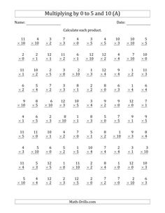 printable multiplying by 2, 2, 3 and 10 a worksheet