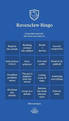 the ravenclaw bingo game