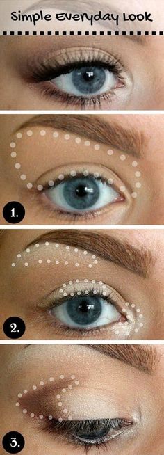 You don't need to put on a full smokey eye everyday...use this simple guide to achieve a more casual look! Basic Eye Makeup, Easy Makeup Tutorial, Hooded Eye Makeup, Beauty Nature, Makeup Hacks