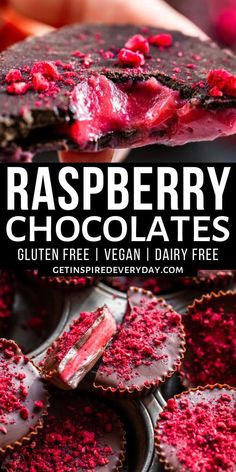 raspberry chocolates with gluten free vegan dairy free