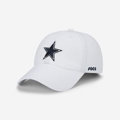 Dallas Cowboys Primary Logo Casual Cap FOCO White - FOCO.com Cowboys Hats, Cowboy Accessories, Dallas Cowboys Hats, Logo Display, Fabric Strap, Casual Cap, Philadelphia Phillies, National Football League, Football League