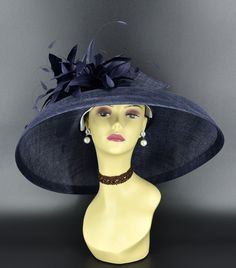 "✿*.Key Features.*✿ This is a Audrey Hepburn Style Hat with double feather flowers. 19.75\"(50cm) extra wide brim, the widest stiff brim hat in my store! There are two options for the flower on or off hat, you can choose if let me glue the flower on the hat or not. You can wear the hat without the flowers, it's a finished hat too. Or stick the flowers on the hat once you want. It's very beautiful. Great for Kentucky derby, weddings, church, Easter, Royal Ascot, horse races, cocktails, tea party, Short Brim Costume Hats With Feather Trim For Races, Evening Hats With Ostrich Feather Trim, Feathered Wide Brim Costume Hats For Evening, Royal Ascot Hats With Feather Trim, Kentucky Derby Feather Trim Hat With Curved Brim, Kentucky Derby Feather Trim Curved Brim Hat, Kentucky Derby Hat With Feather Trim And Short Brim, Ostrich Feather Hat For Royal Ascot Races, Elegant Ostrich Feather Hat For Kentucky Derby