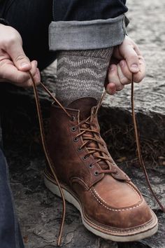 Yes #mens #style Moc Toe Boots, United By Blue, Red Wing Boots, Botas Chelsea, Plaid Shirts, Red Wing Shoes, Red Wing, On The Ground