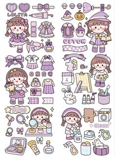 Cute Printable Stickers Kawaii, Cute Kawaii Stickers Printable, Kawaii Korean Stickers Printable, Korean Stickers Printable, Girl Stickers Printable, Cute Stickers Printable Kawaii Stamps, Cute Korean Stickers, Ide Jurnal