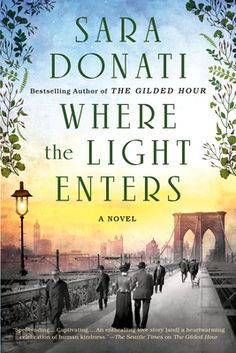 the cover of where the light enters by sara donati, with an image of people walking