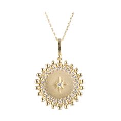 Adorn yourself with this exquisite 14K Yellow gold diamond pendant necklace. Fifty-five shimmering round cut diamonds form a half-carat display of priceless glitter and shine. A central diamond is cradled within a radiant starburst motif for a touch of extra luminescence. Make a magical statement with this sophisticated piece of fashion jewelry. Visit your nearest IDC store and discover an array of exquisite jewelry pieces to express your individual style. Sparkling Diamond Pendant Necklace, Sparkling Diamond White Pendant Necklace, Starburst Diamond Jewelry For Anniversary, Starburst Diamond Necklace With Accents, Diamond Starburst Necklace With Diamond Accents, Diamond Starburst Necklace With Accents, Sparkling Yellow Gold Diamond Necklaces, Sparkling Yellow Gold Diamond Necklace, Diamond White Round Celestial Necklace