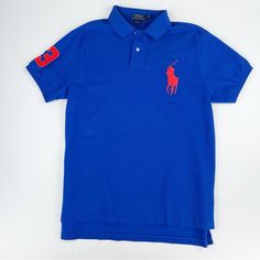 Polo Ralph Lauren Custom Fit Blue Short Sleeve Red Pony Polo Shirt Top Tagged Size: Men's L Chest: 22" Length: 28" Sleeve: 3.50" (From Armpit To Cuff) Condition: Brand New, With Tags Attached. All Photos Are Of The Actual Item You Will Receive. Ac-24 Blue Cotton Polo Collar Shirt, Blue Collared Polo Shirt For Spring, Fitted Blue Polo Shirt For Spring, Blue Long Sleeve Polo Shirt For Summer, Blue Long-sleeve Polo Shirt For Summer, Long Sleeve Blue Polo Shirt For Spring, Blue Long Sleeve Polo Shirt For Spring, Casual Blue Collared Polo Shirt, Blue Polo Collar Shirt For Spring