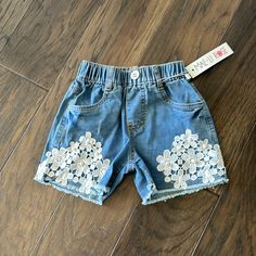 Brand New Playful Blue Bottoms For Spring, Cute Denim Bottoms For Playwear, Cute Blue Shorts For Spring, Blue Denim Bottoms For Playwear, Cute Stretch Blue Shorts, Cute Blue Stretch Shorts, Blue Shorts For Playwear In Spring, Blue Playwear Shorts For Spring, Baby Boy Linen