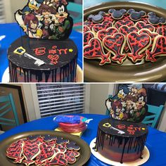 the decorated cookies are ready to be eaten and served for guests at this birthday party