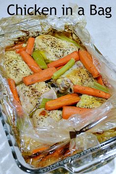 chicken in a bag with carrots and celery