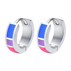 PRICES MAY VARY. Material: Bisexual pride earrings are made of high polished stainless steel, never fade, no deformation, lead-free and nickel-free, lightweight and comfortable to wear. Wear these LGBTQ earrings to show your support for the lgbtq+ community and remind people that love knows no gender. Bisexual Pride Earrings: Show off your pride with Bisexual earrings in iconic lgbtq colors. Whether you're out and proud or still discovering your identity, these LGBT hoop earrings can help expres Bigender Earrings, Omnisexual Earrings, Pride Earrings, Pride Stuff, Pride Jewellery, Mens Earrings Hoop, Earrings For Men, Rainbow Earrings, Lgbt Pride