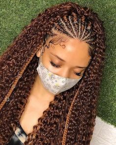 Looking for the best cornrow styles? Check out these amazing cornrow hairstyles. From classic to braided, these styles are perfect for any occasion. Cornrows With Hair Out, Rhianna Braids Hairstyles, Cornrow Ideas With Beads, Cornrow Front Curly Back, Cornrows With Curly Hair, Curly Cornrows Braids, Crown Cornrows, Back Braids Hairstyles, Braids In Front Curly Hair In Back