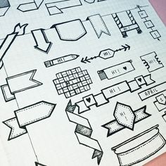 a bunch of different shapes and sizes on a piece of paper with some writing in it