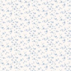 a white and blue floral pattern with small flowers on the bottom half of the image