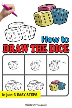 how to draw the dice in just 6 easy steps with pictures and instructions for kids