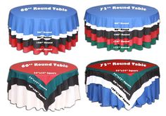 round table covers with different colors and sizes for tables, chairs or couches - set of 7