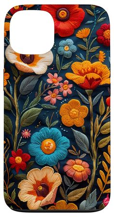 an image of colorful flowers painted on a black background with blue and orange colors,