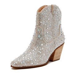 PRICES MAY VARY. Heel Approx 2" Inch , True to Size , Slip on Style for easy on/off Cowgirl ankle bootie, Slip on Style Size Zipper , All over Rhinestone embellishments，Rhinestones have manual welding, high quality can not drop the drill. Womens Crystal Ankle Boot ,Latest Fashion and Trend for Stylish, Sporty & Sexy look. The ankle rhinestone cowboy booties can match any style of dressing, suitable for many scenes such as work, party, outdoor, indoor and so on and also perfect gifts for yourself Cowgirl Ankle Boots, Short Cowboy Boots, Western Style Boots, Matisse Shoes, Western Ankle Boots, Hot Boots, Western Booties, Cowboy Boots Women, Cowboy Style