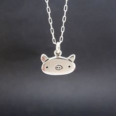 Little Pig Necklace #pig #pignecklace #markpoulinjewelry Pig Earrings, Pig Necklace, Pig Jewelry, Cute Piglets, Baby Pigs, Beginner Crochet Projects, Fancy Jewelry, Little Pigs, Crochet For Beginners