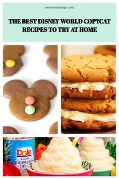 Disney World copycat recipes Gingerbread Sandwich Cookies, Dirt Recipe, Grapefruit Cake, Dessert Pots, Homemade Funnel Cake, Pineapple Soft Serve