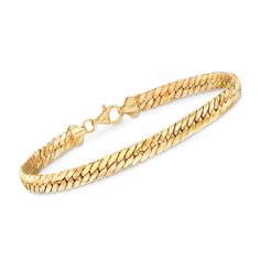 Ross-Simons - 18kt Yellow Gold Over Silver Flat Cuban-Link Bracelet. 8". This bracelet is a classic luxury, handcrafted in affordable 18kt gold over sterling. For a smooth shine, the Cuban links feature a flattened profile. 1/4" wide. Lobster clasp, 18kt yellow gold over sterling silver Cuban-link bracelet. Silver Flats, Cuban Link, Link Bracelets, Lobster Clasp, Jewelry Bracelets, Yellow Gold, Bracelet, Sterling Silver, Yellow