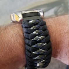 Apple Watch Paracord Band SERIES 1 2 3 4 & 5 550 Paracord | Etsy Handmade Black Apple Watch Band For Outdoor, Custom Black Adjustable Apple Watch Band, Functional Black Apple Watch Band For Outdoor, Black Paracord Watch Accessories For Outdoor, Black Paracord Bracelet Strap Watch Band, Paracord Watch, 550 Cord, Apple Watch Sizes, Apple Watch Accessories