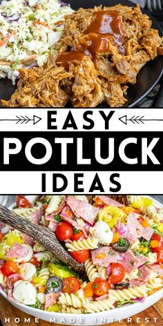 potluck ideas Tailgate Potluck Ideas, Pot Luck Pasta Dishes, Fall Pot Luck Ideas, Easy Work Potluck Ideas, Pot Luck Ideas For Work, Banquet Food Ideas, Potluck Dishes Easy, Quick Potluck Ideas, Work Potluck Ideas Easy