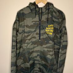 (Dead Stock) Anti Social Social Club ‘Camo’ Anorak In A Size, Large. Ss21. Any Questions Or Offers Feel Free To Dm! #Assc #Hype #Streetwear #Deadstock #Ss21 Casual Camouflage Outerwear For Streetwear, Streetwear Camouflage Windbreaker With Pockets, Camouflage Windbreaker With Pockets For Streetwear, Urban Camouflage Windbreaker With Pockets, Urban Style Camouflage Windbreaker With Pockets, Casual Camouflage Long Sleeve Windbreaker, Casual Camouflage Windbreaker For Streetwear, Casual Long Sleeve Camouflage Windbreaker, Camouflage Long Sleeve Windbreaker For Streetwear