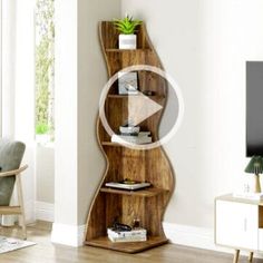 ▷ ▷ This corner bookcase is suitable for a variety of spaces...cluding home offices...tchens...ving room. Living Room Boho, Bookcase Wood, Wayfair Living Room, Home Offices, Boho Living, Boho Living Room, Luxury Living Room