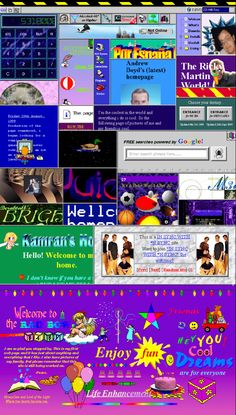 an image of a computer screen with many different screensavers and colors on it