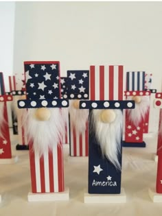 patriotic decorations with santas and stars on them