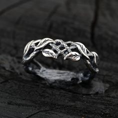 Celtic Silver Ring, Tiny Branch Silver Ring, Elegant Celtic Knot Sterling Silver Ring, Delicate Branch Design - Etsy Nature-inspired Silver Ring Stamped 925, Silver Open Ring Nature-inspired, Nature-inspired Silver Open Ring, Nature-inspired Sterling Silver Ring With Oxidized Finish, Nature-inspired Silver Promise Ring, Ring Elegant, Hollywood Fl, Branch Design, Recycled Metal