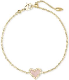 From Kendra Scott, this bracelet features:Wear your heart on your wrist with the Ari Heart Chain Bracelet. This asymmetrical design shines solo, but functions just as well as part of your everyday stack.Line bracelet14k gold plated brassLobster clasp closure with sliding beadApprox. 0.56" x 0.3" station; 7.5" circumferenceImported.Due to the one-of-a-kind nature of the medium, exact color patterns Heart Chain Bracelet, Fern Necklace, Chain Bracelet For Women, Kendra Scott Bracelet, Preppy Jewelry, Gold Chain Bracelet, Rose Gold Quartz, Link Chain Bracelet