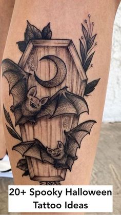 a tattoo with bats on it and the letter c in the middle is written out